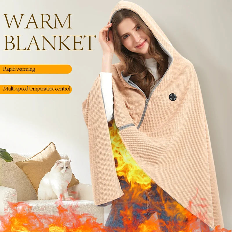 USB Electric Heated Blanket 3 Heating Levels Heated Mat Winter Wearable Body Warmer Blanket Sheet Pad for Home Use